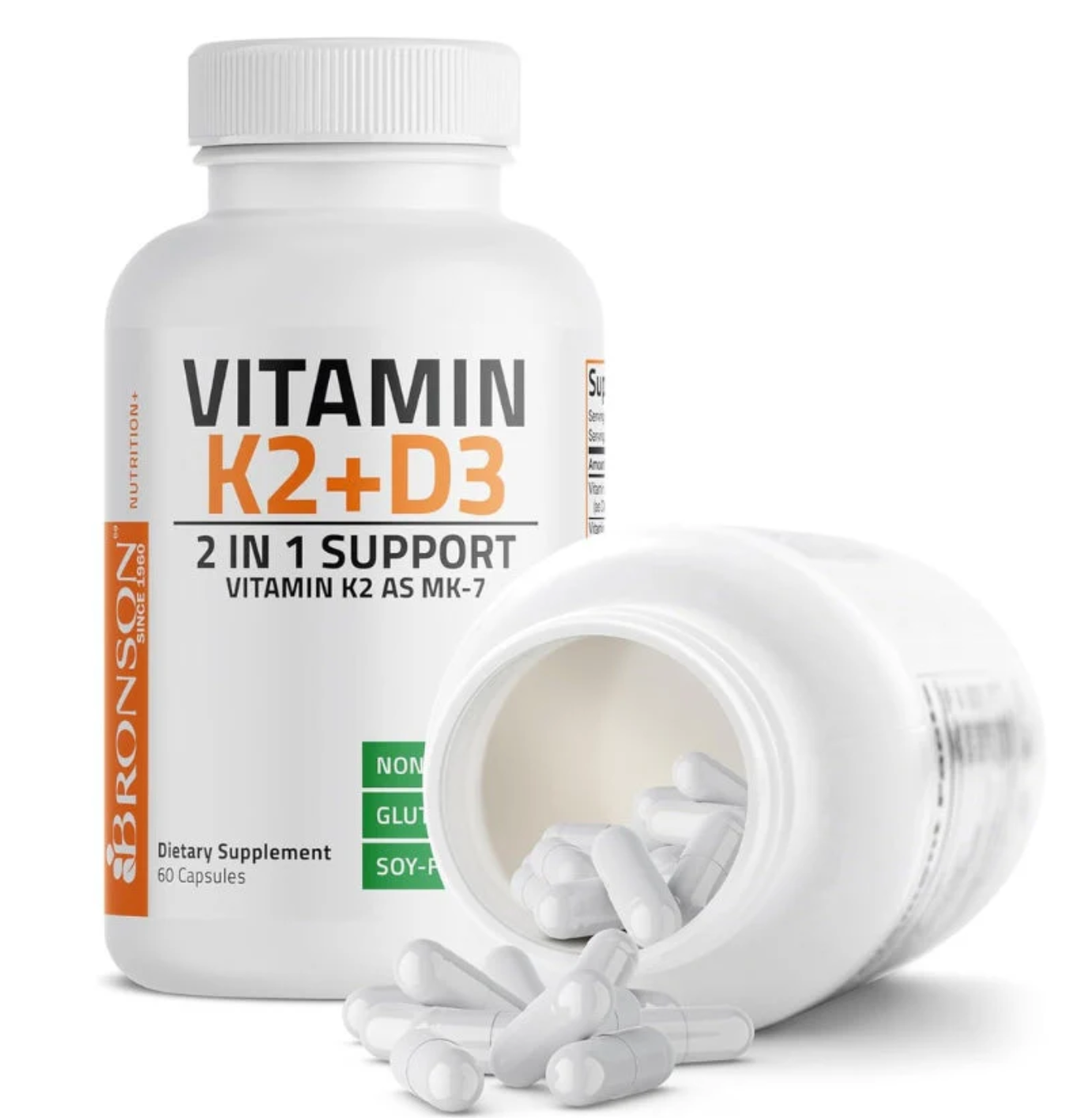 Bronson - Suplemento de vitamina K2 con D3 - OFERTA 2X1