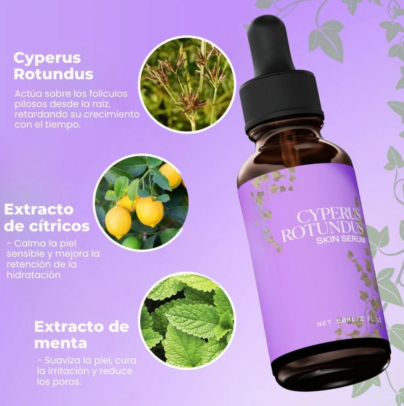 FluvéaSkin® - Vello más fino y menos visible con Raiz de Cyperus Rotundus