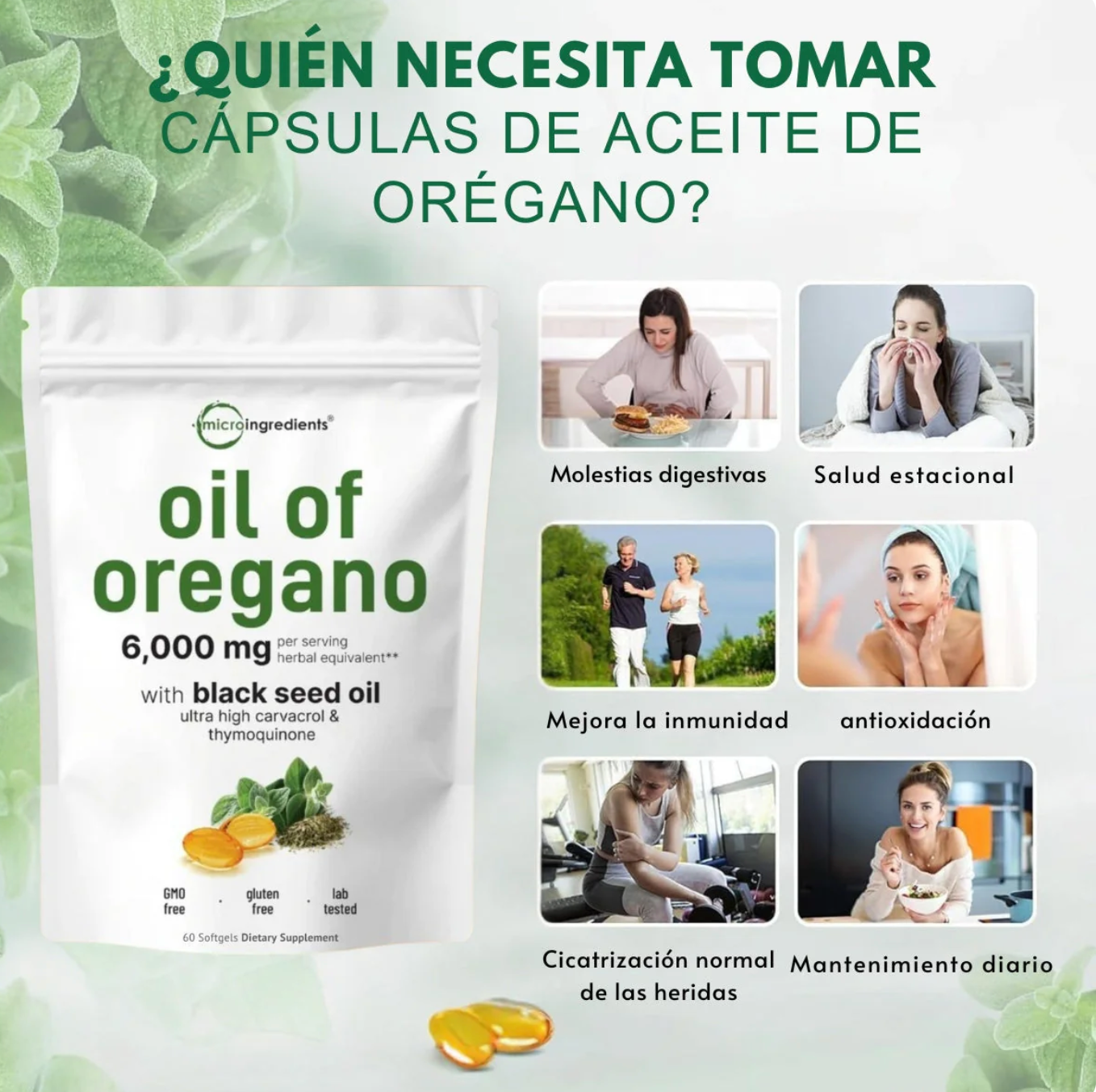 Aceite de orégano con aceite de semilla negra