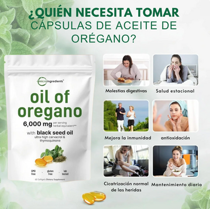 Aceite de orégano con aceite de semilla negra