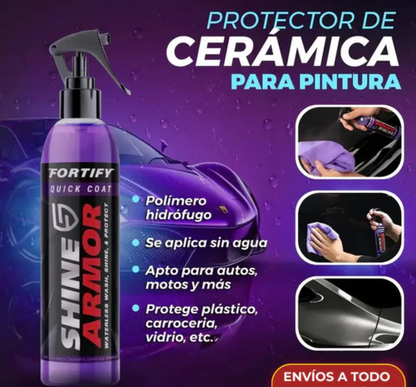 AutoShine™ - Spray Premium Cerámico CERA RESTAURADORA DE PINTURA, BRILLO Y ELIMINA RASGUÑOS