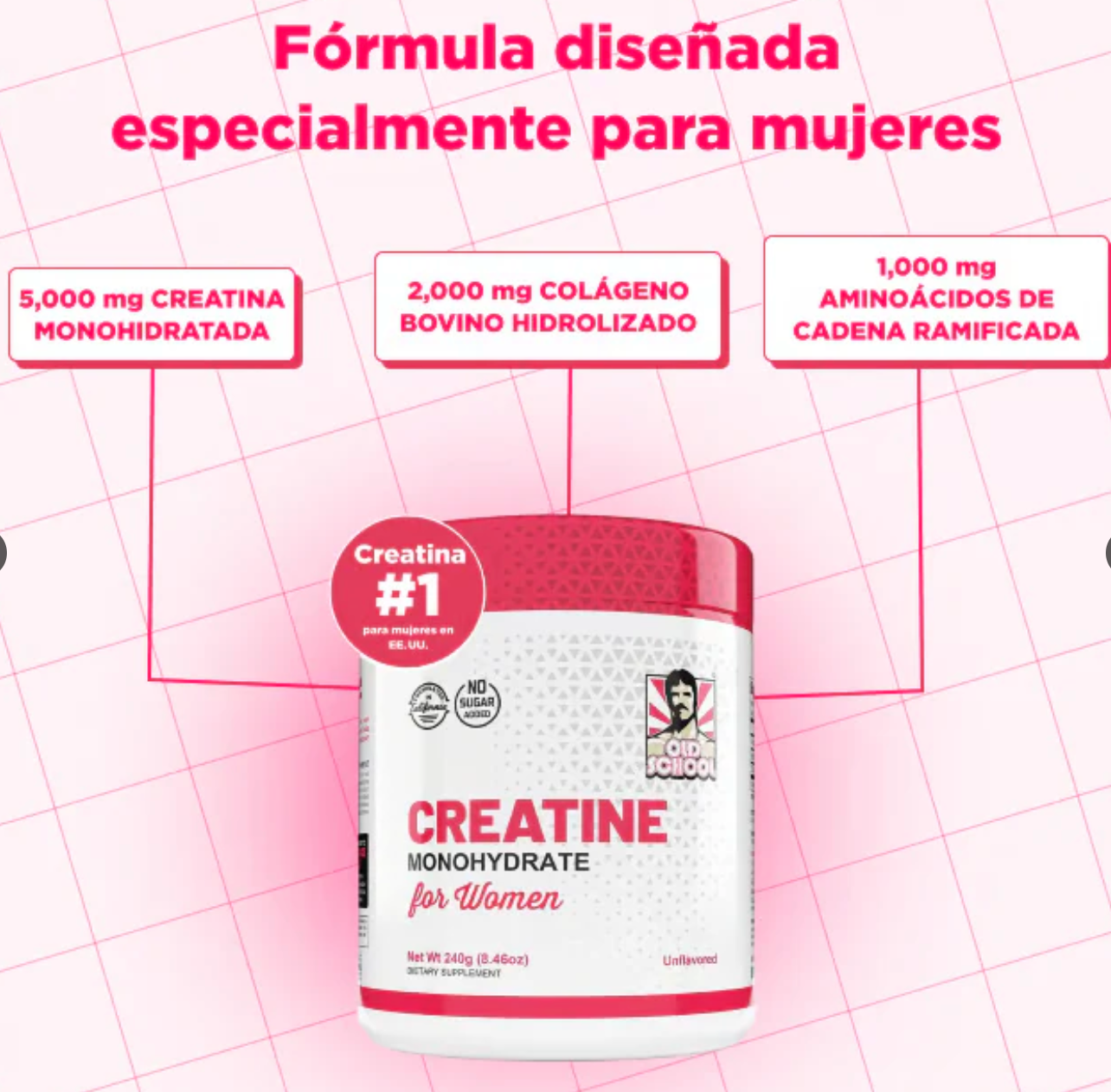 Monohidrato de creatina para mujeres