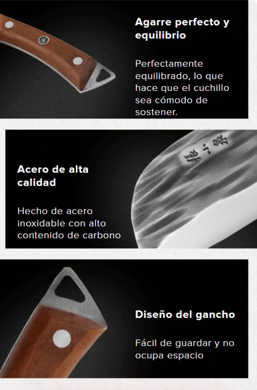 Cuchillo Profesional Japones Tazaki de Acero Inoxidable - El Más Filoso del Mundo