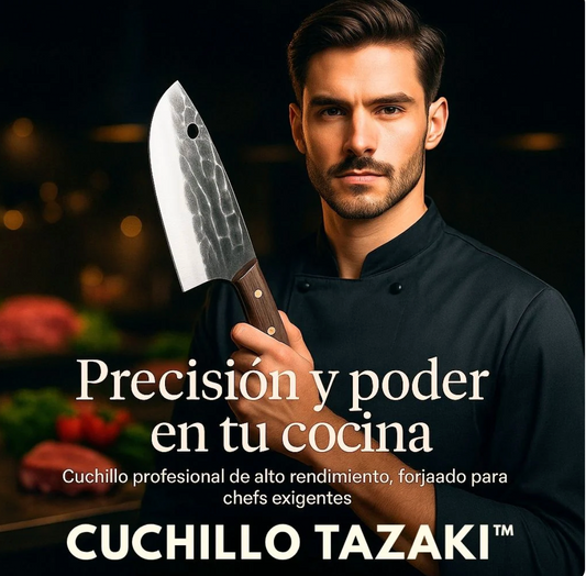 Cuchillo Profesional Japones Tazaki de Acero Inoxidable - El Más Filoso del Mundo