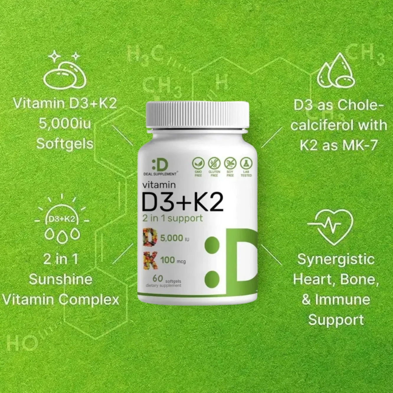 Suplemento de vitamina D3K2  OFERTA 2X1✅ 👩🏻‍⚕️