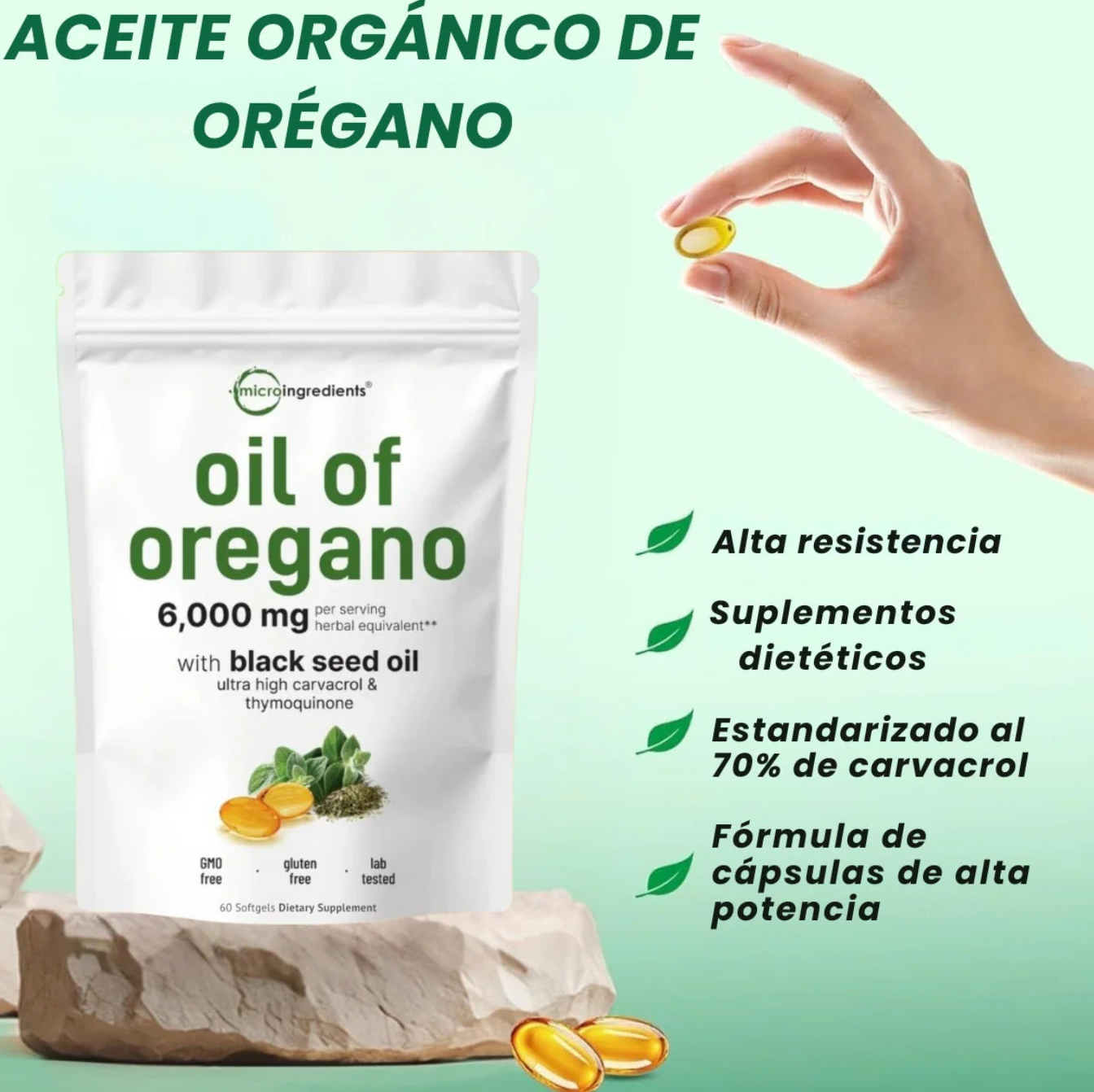 Aceite de orégano con aceite de semilla negra