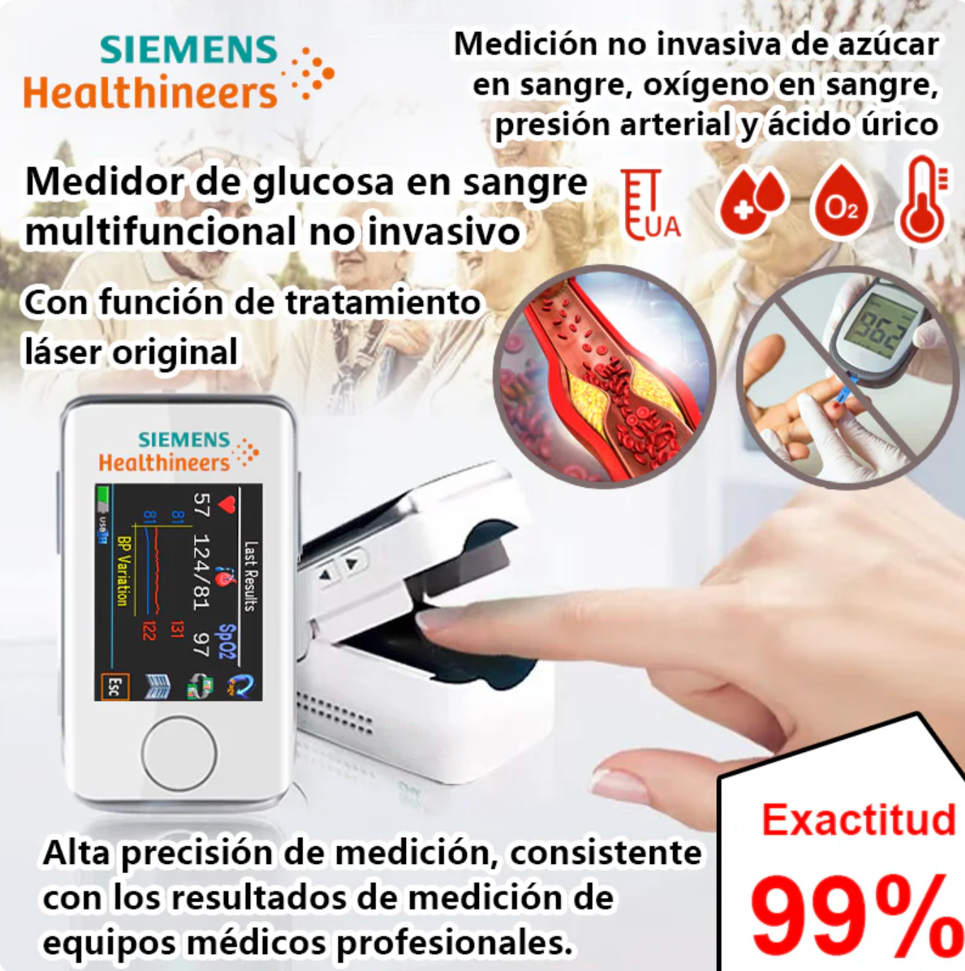 Medición sencilla y no invasiva de GlucoMax✅