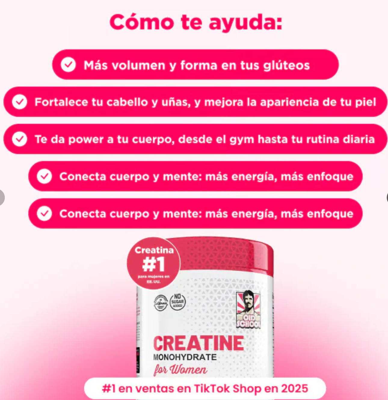 Monohidrato de creatina para mujeres