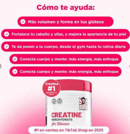 Monohidrato de creatina para mujeres