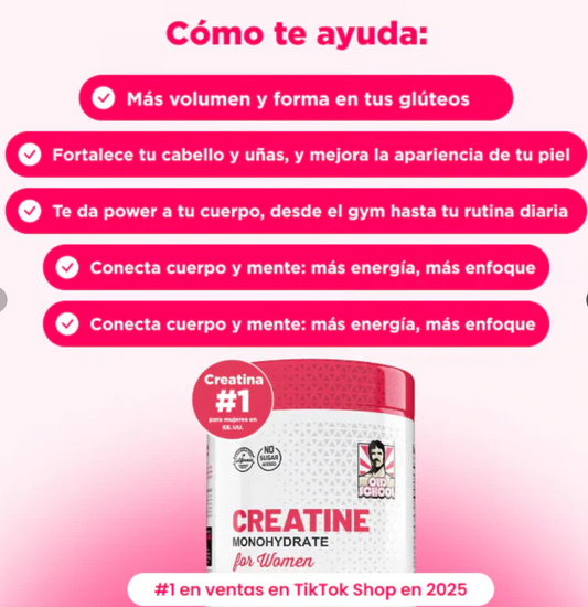Monohidrato de creatina para mujeres