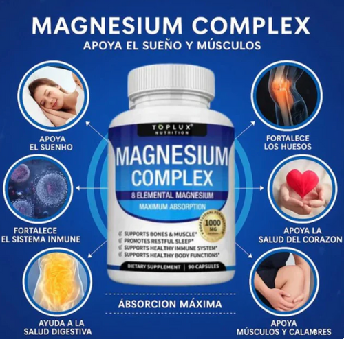 MAGNESIO COMPLEX - Suplemento 8 en 1 | 90 Cápsulas