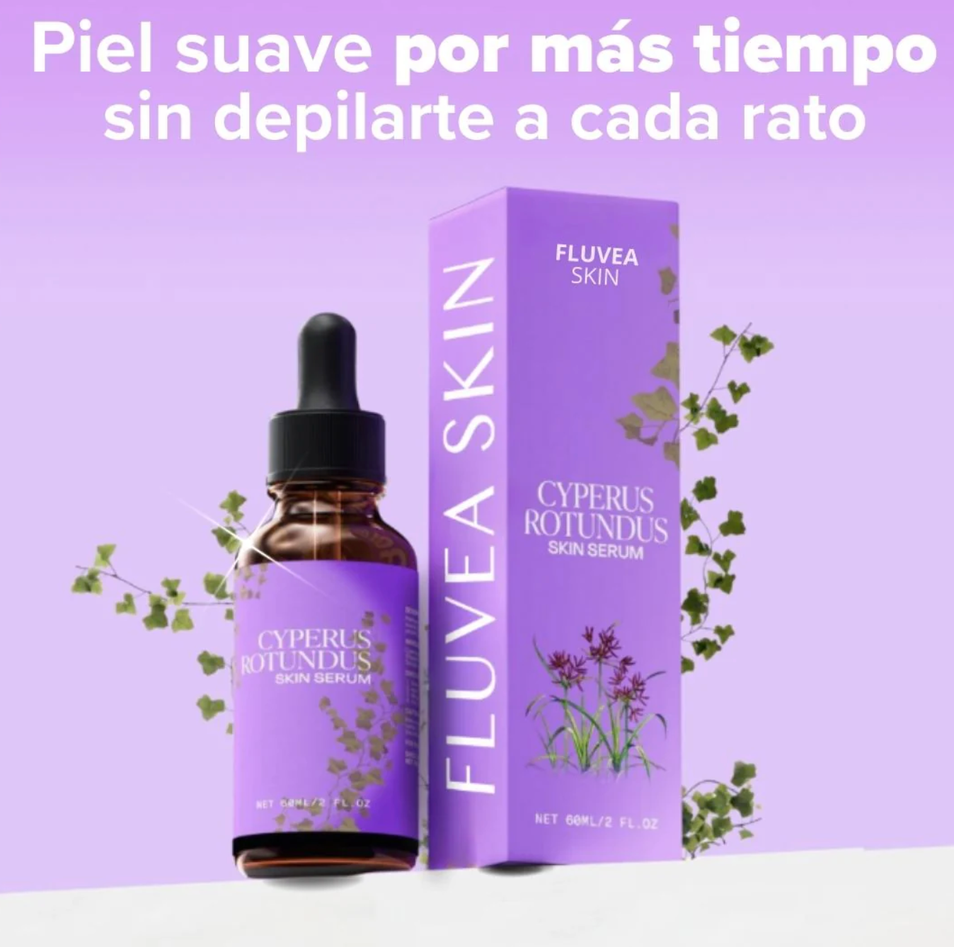 FluvéaSkin® - Vello más fino y menos visible con Raiz de Cyperus Rotundus
