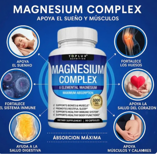 MAGNESIO COMPLEX - Suplemento 8 en 1 | 60 Cápsulas