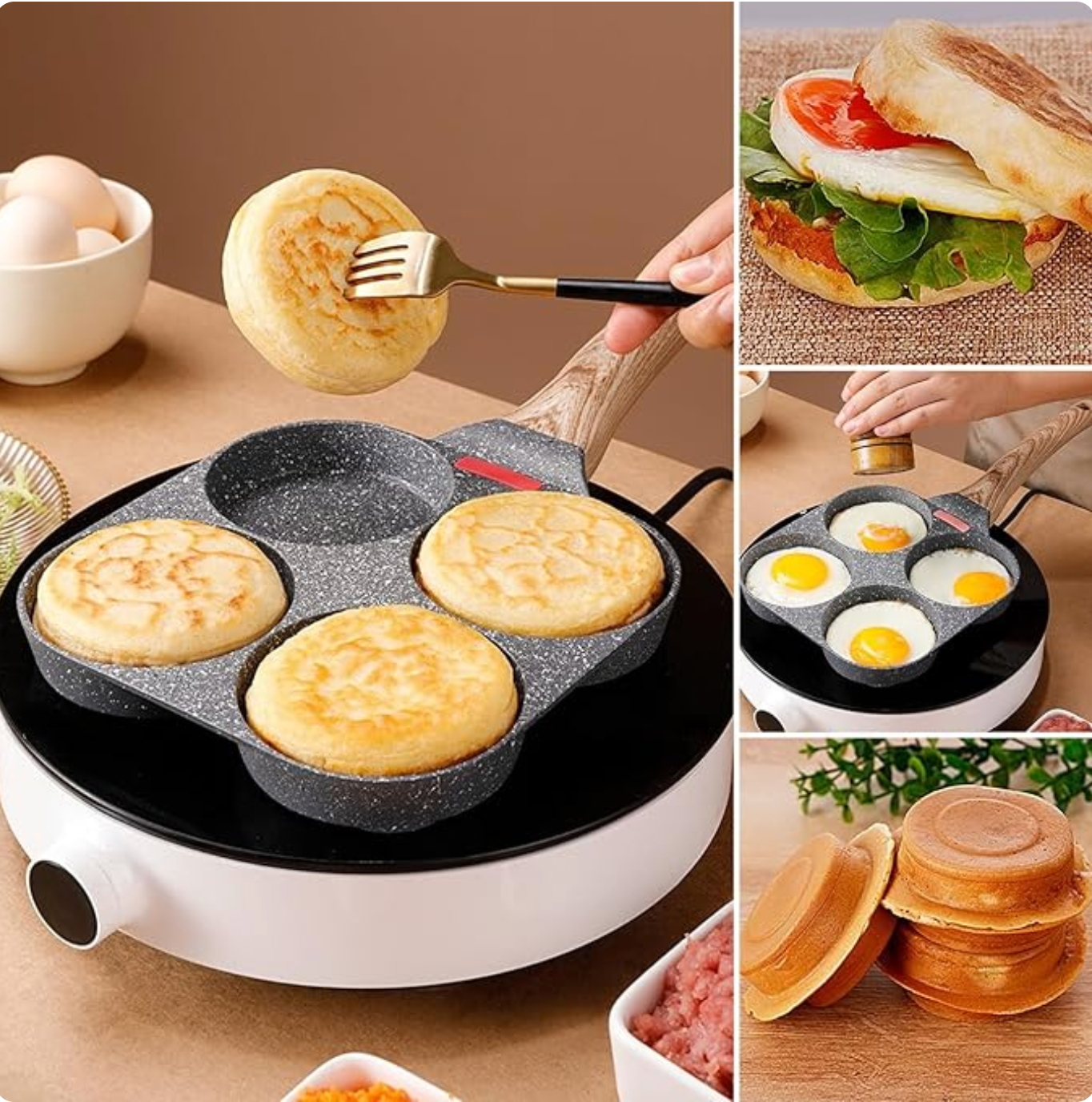 Sartén antiadherente de aleación de aluminio.