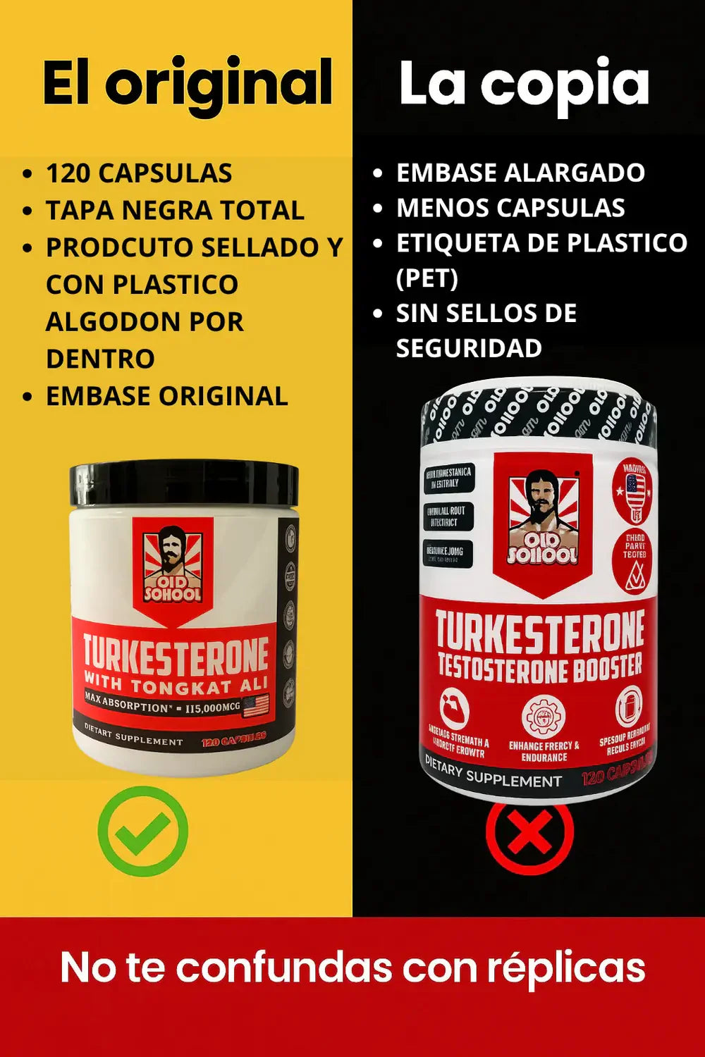 TURKESTERONE PRO OLD SCHOOL ORIGINAL - 120 CAPS - Potncia tu fuerza y crescim