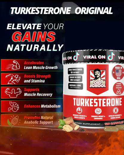 TURKESTERONE PRO OLD SCHOOL ORIGINAL - 120 CAPS - Potncia tu fuerza y crescim